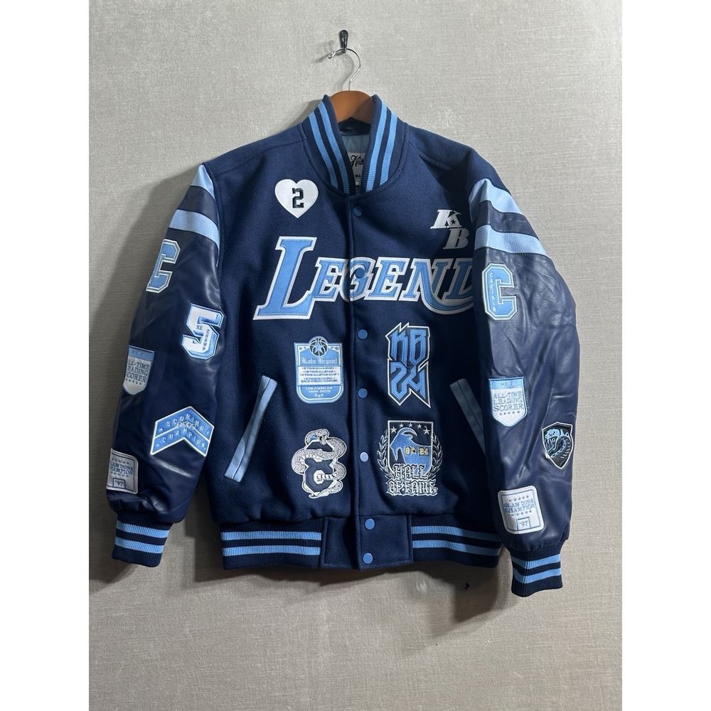NWOT Kobe Bryant Legend Mamba Wool Varsity Jacket Blue Men Small Lakers Headgear